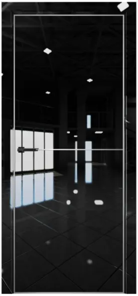 Межкомнатная дверь Pt 2 Платина АL Crystall Black