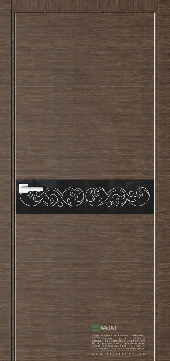 Межкомнатная дверь Урбан US-3 Корица Темно-коричневый Лакобель черный