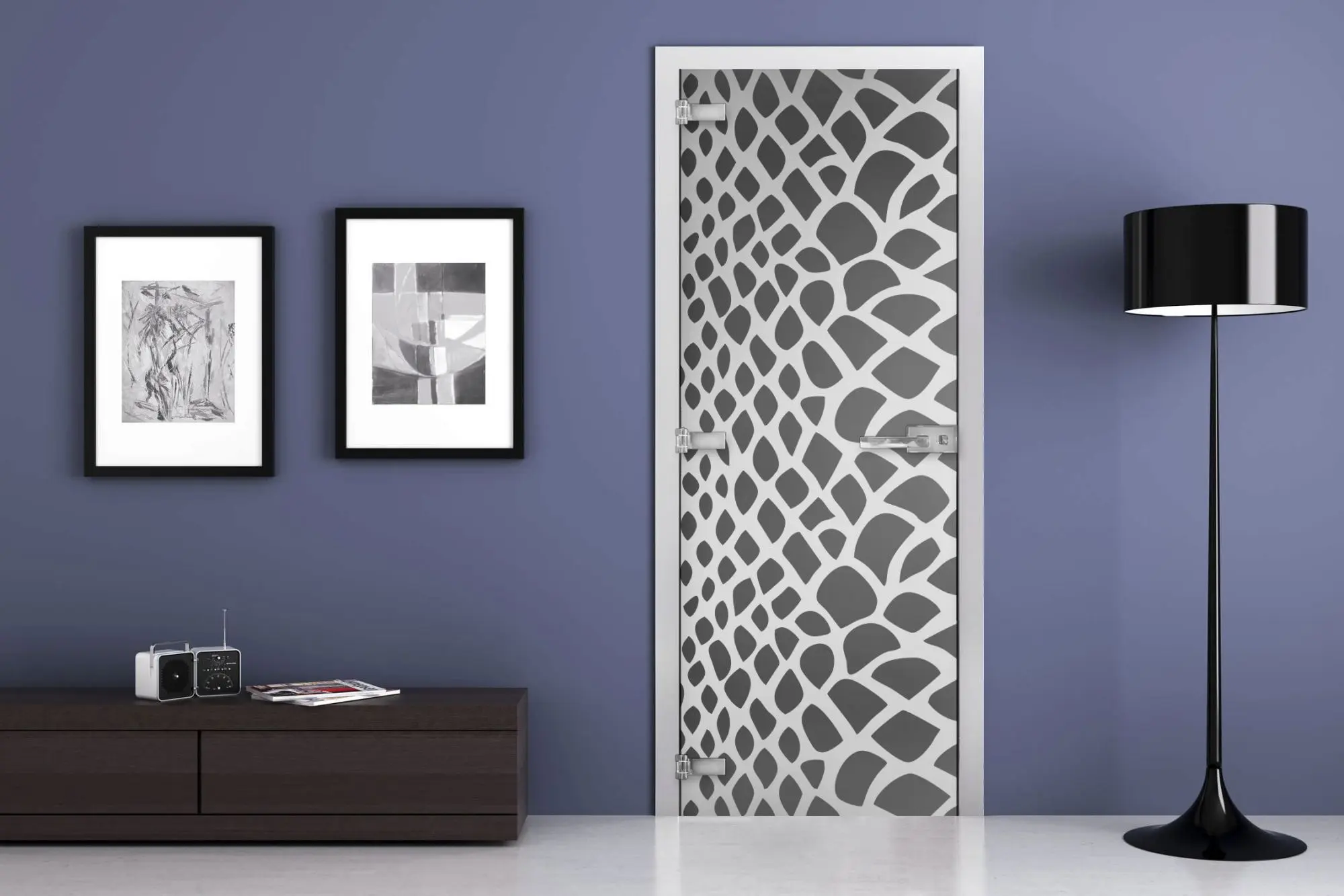 Дверь стеклянная MG-31 Графит матовое