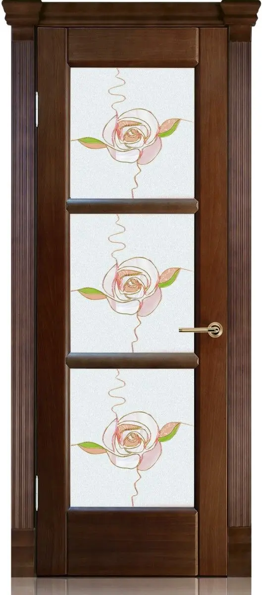 Межкомнатная дверь Рубикон "Розарий", шпон: анегри тон 1 Темный Анегри