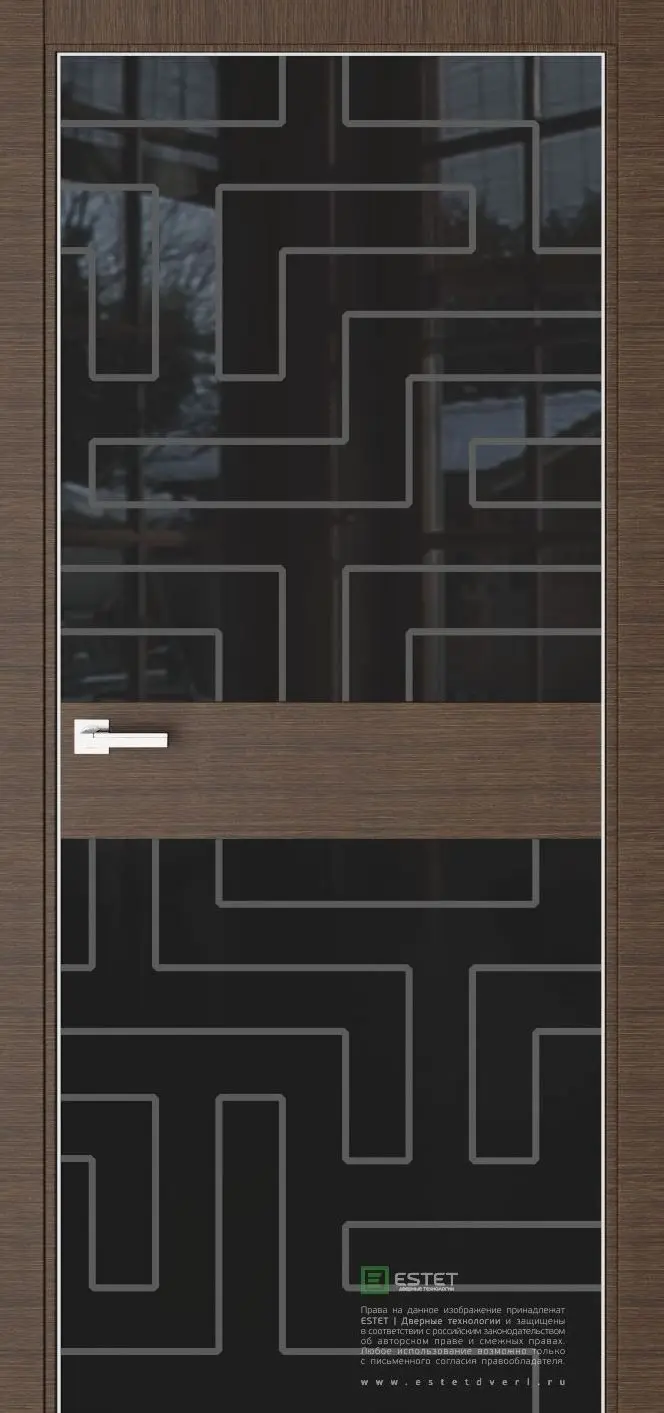 Межкомнатная дверь Урбан US-1 Корица Темно-коричневый Лакобель черный