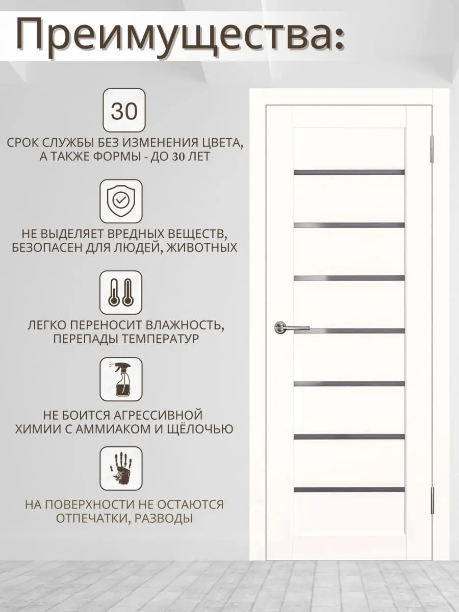 Межкомнатная дверь ДС Линия ПО эмалит белый