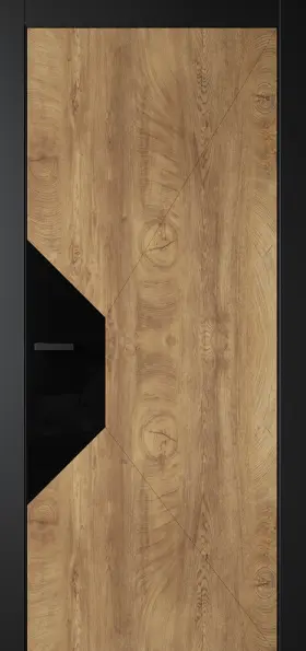 Межкомнатная дверь Entro Motion MT-2 Дуб LACOBEL Черный лак