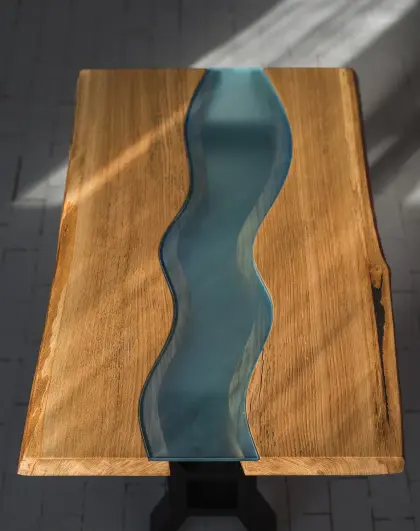 Стол Дуб-Слеб с фигурным стеклом 1200*750мм