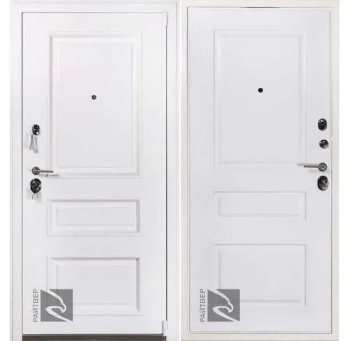 Входная дверь с терморазрывом Райтвер Прадо Муар Белый Терморазрыв