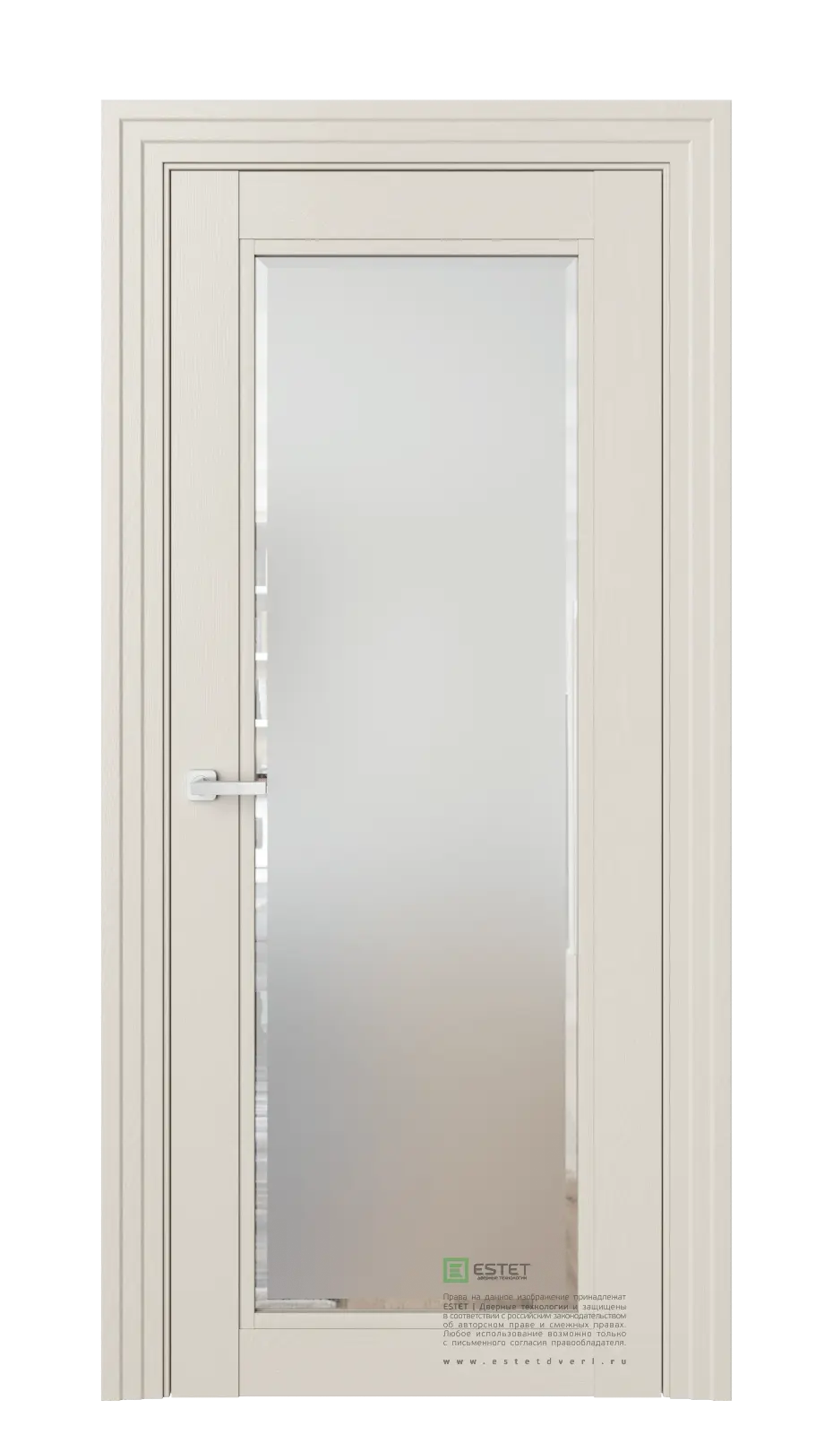 Межкомнатная дверь J2 Ясень сайлент Ясень Фацет сатинат белый