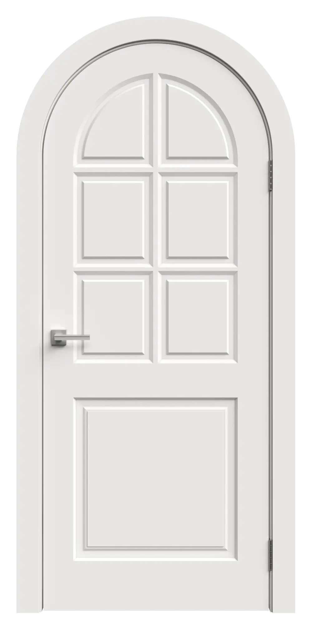 Арочная дверь АМПИР Лондон Рондо ПГ софт белый Белый