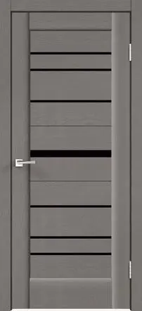 Межкомнатная дверь PREMIER 20 SOFTTOUCH Ясень Грей ст.Лакобель черный Светло-серый Лакобель черный