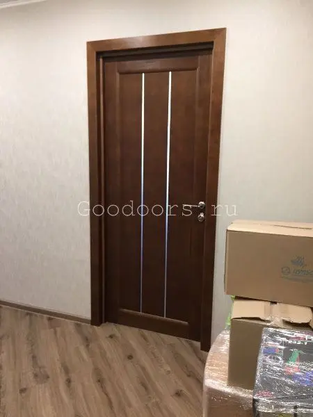 Межкомнатная дверь Вега 19 ПГО темный орех