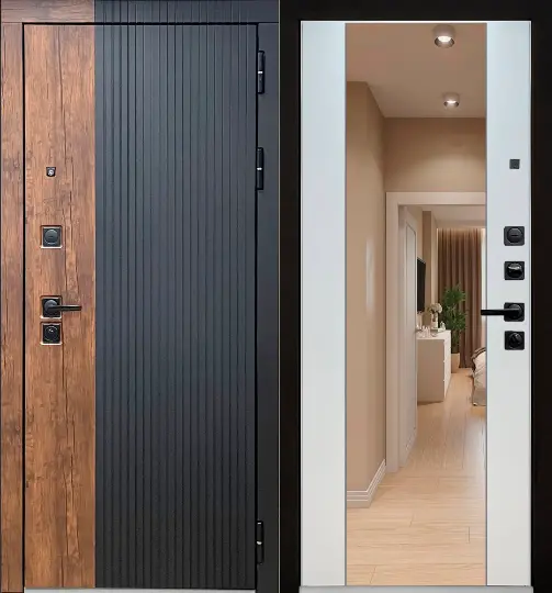 Металлическая дверь STR Шторм зеркало Оптима