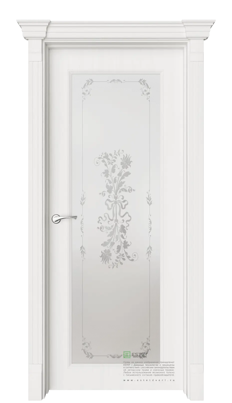 Межкомнатная дверь Монторо-2 Фрезия Белое дерево Белый с текстурой Сатинат белое пескоструй