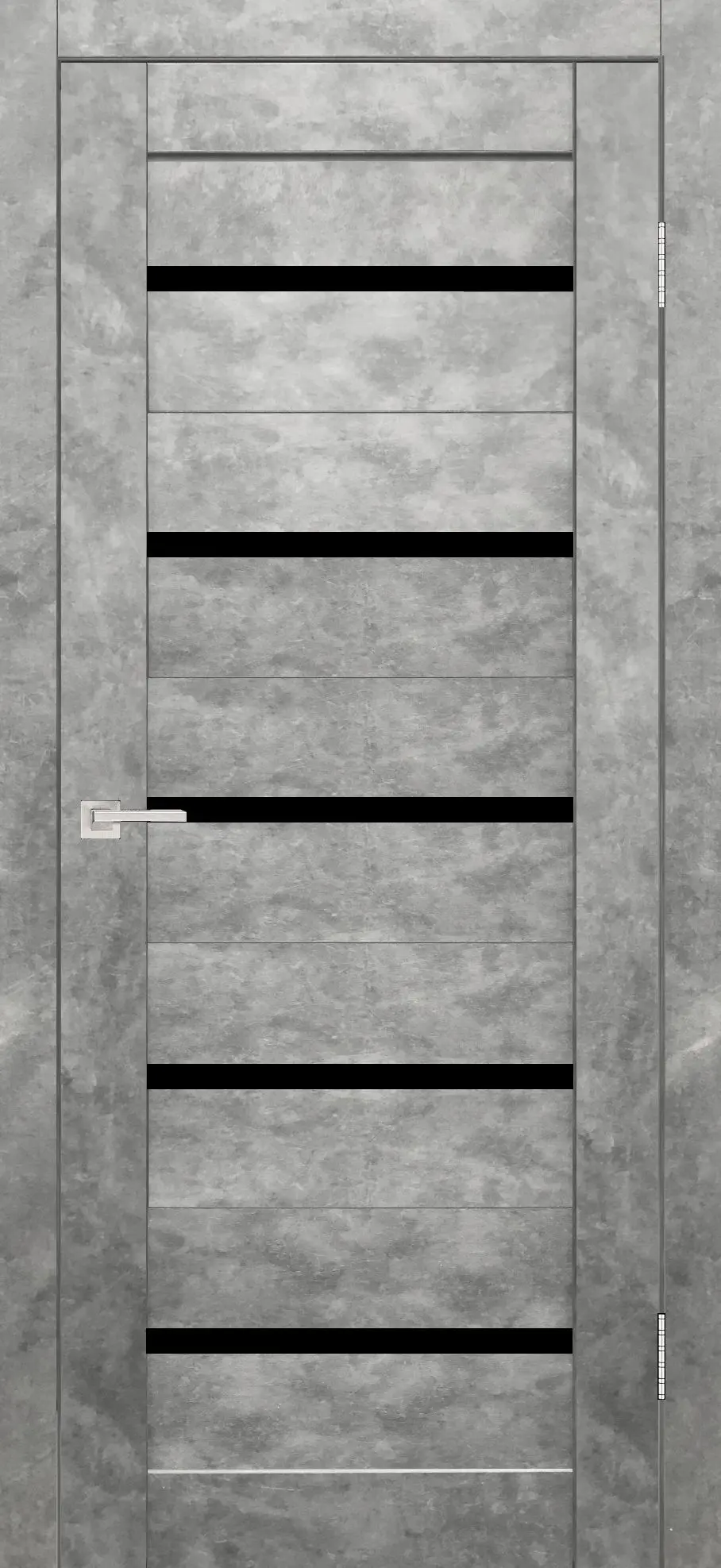 Межкомнатная дверь YD Танго лофт Бетон светлый Серый Лакобель черный