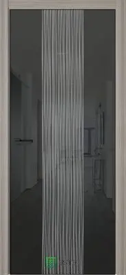 Межкомнатная дверь Урбан US-4S Керамик rain Серый Лакобель черный