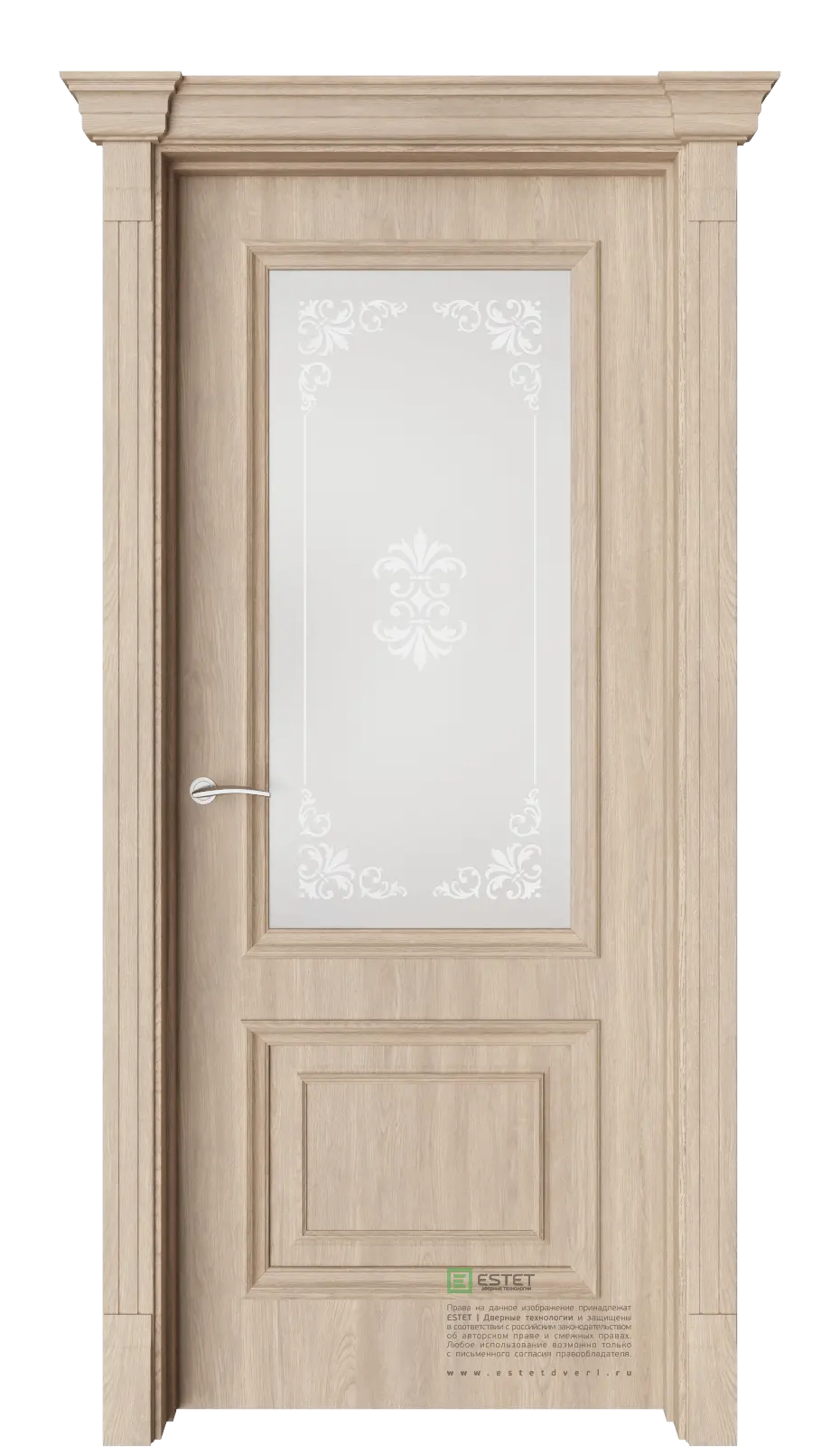 Межкомнатная дверь GE4M Брандо Дуб Сатинат белое сияние