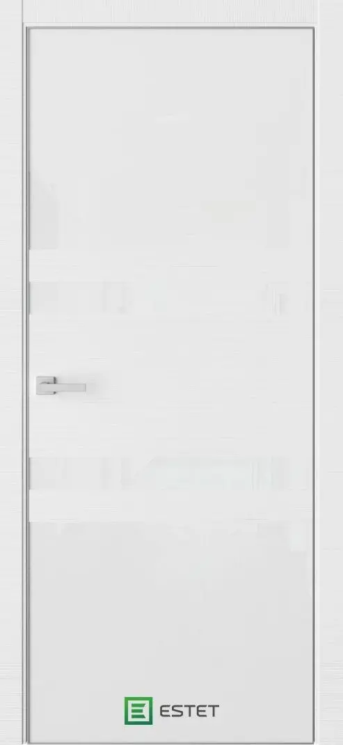 Межкомнатная дверь Урбан 7 Белый горизонт Аляска (Lacobel) Белый с текстурой