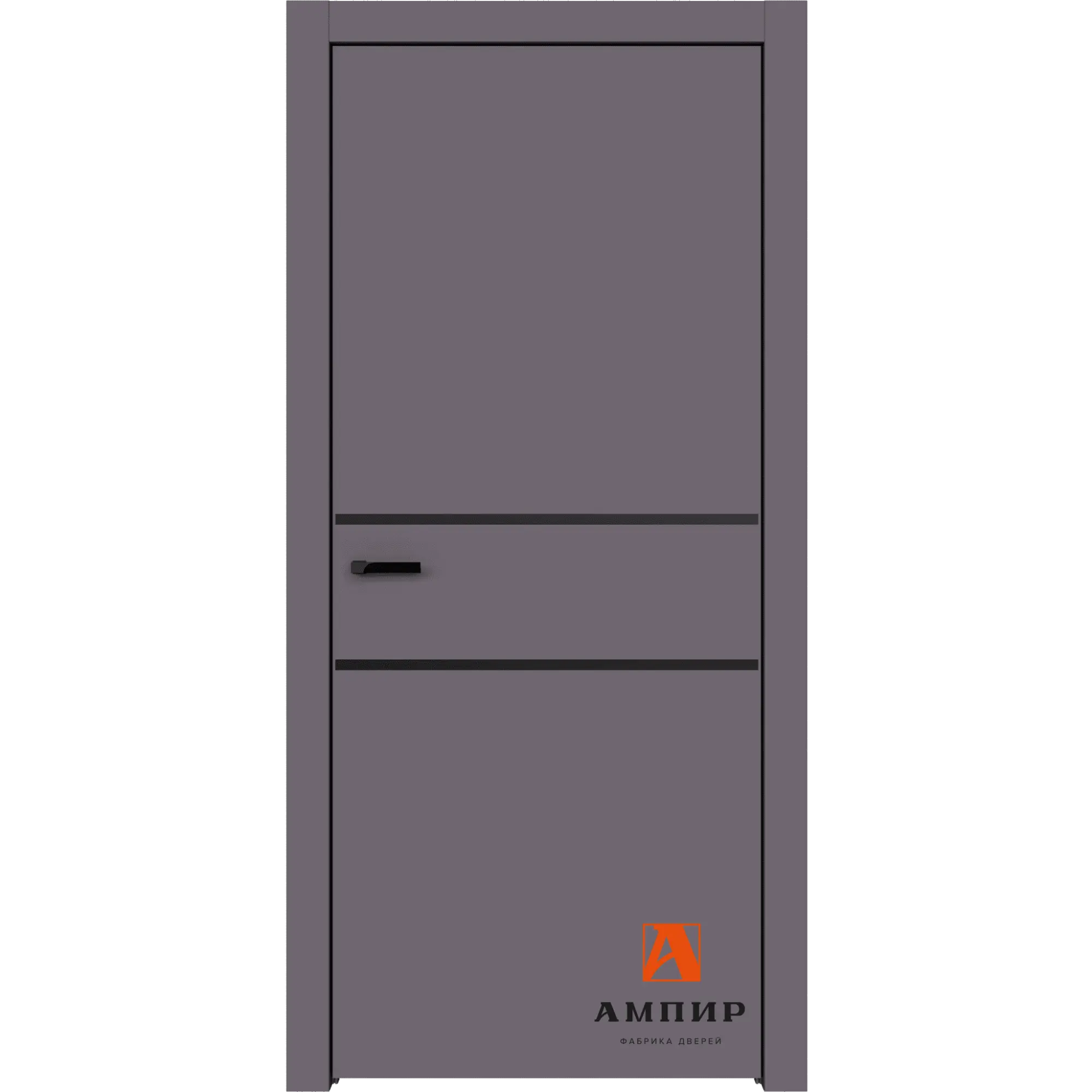 Межкомнатная дверь Ампир Elegance-slim 2 ПГ AL Темно-серый