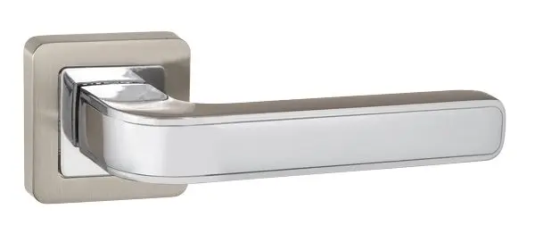 Дверная ручка раздельная PUNTO NOVA QR SN/CP-3 матовый никель/хром