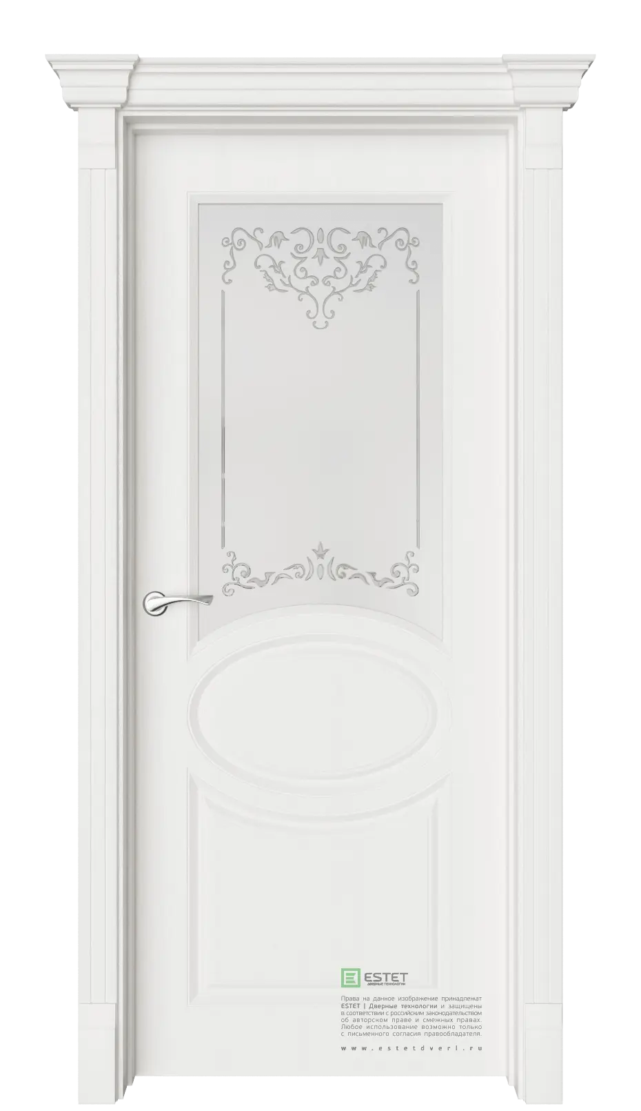 Межкомнатная дверь Шарм-3 Белое дерево Белый с текстурой Сатинат белое витраж прозрачный