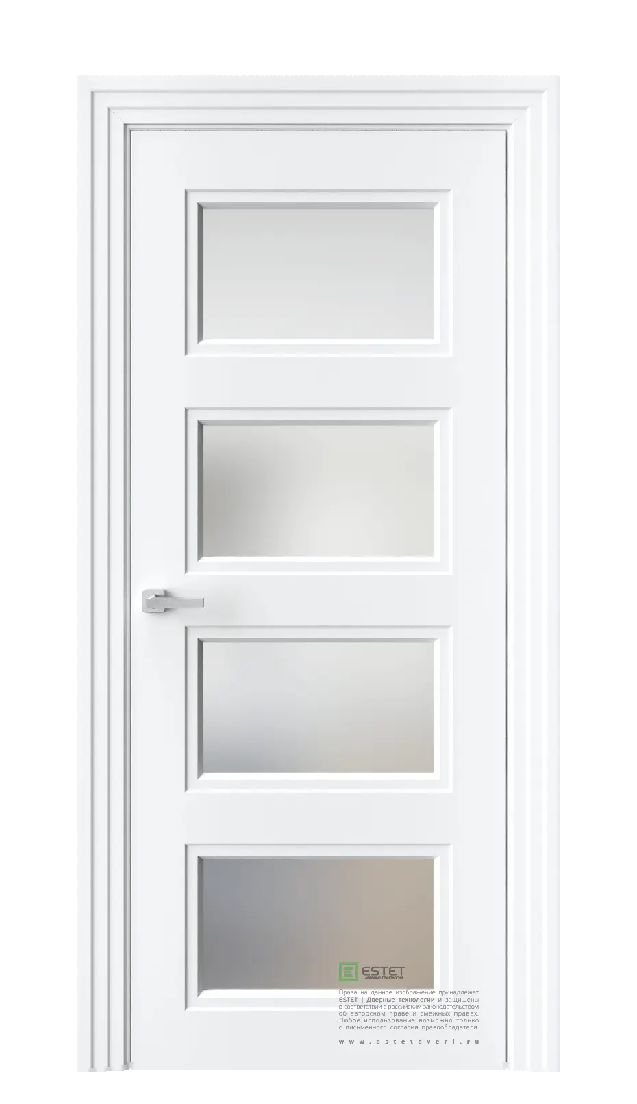 Межкомнатная дверь N8 RAL9003 Белый Сатинат белый