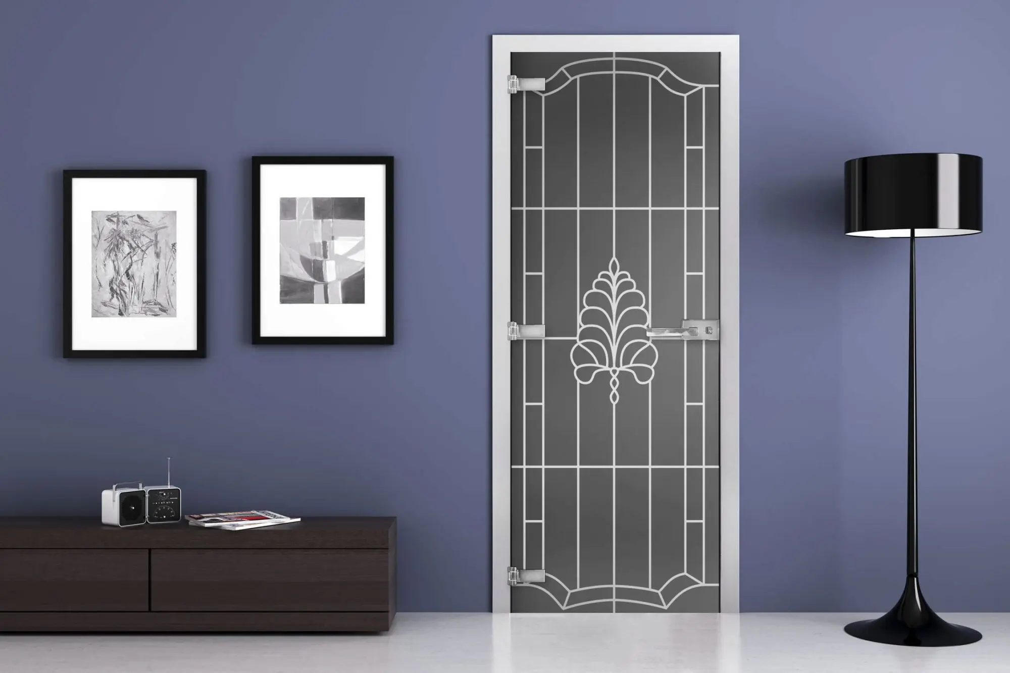 Дверь стеклянная MG-08 Матовое графит