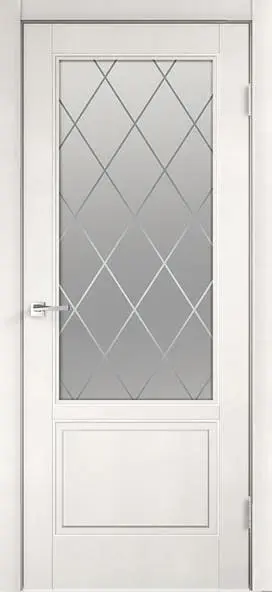 Межкомнатная дверь SCANDI 2V Эмаль белая ст.ромб светлый