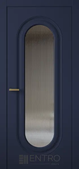 Межкомнатная дверь Entro Prime 4 ПО Рифленое Велюр сапфир Синий Рифленое
