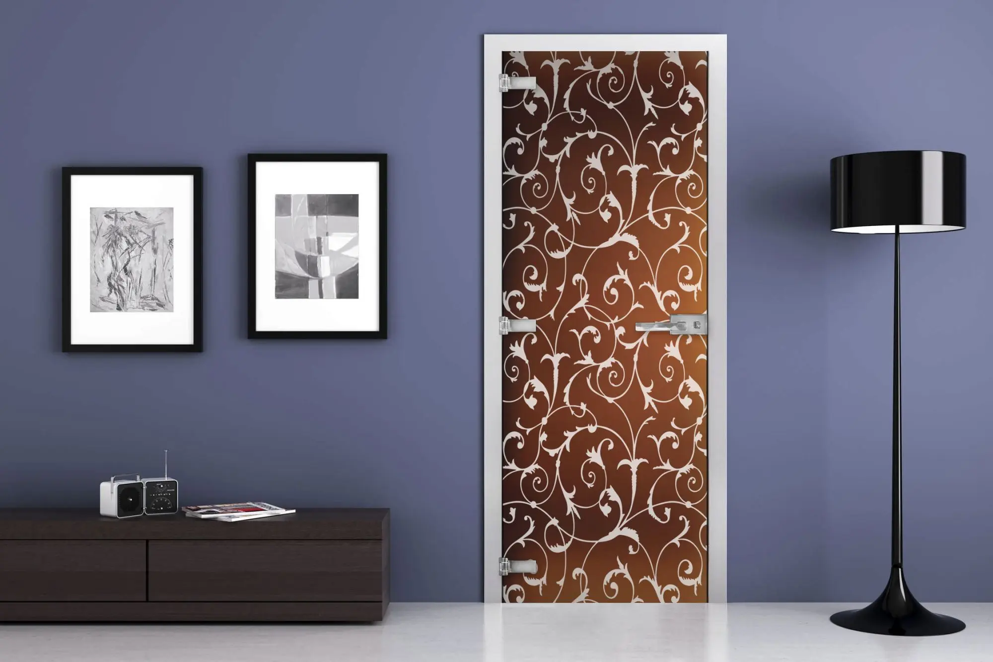 Дверь стеклянная MG-17 Бронза матовая