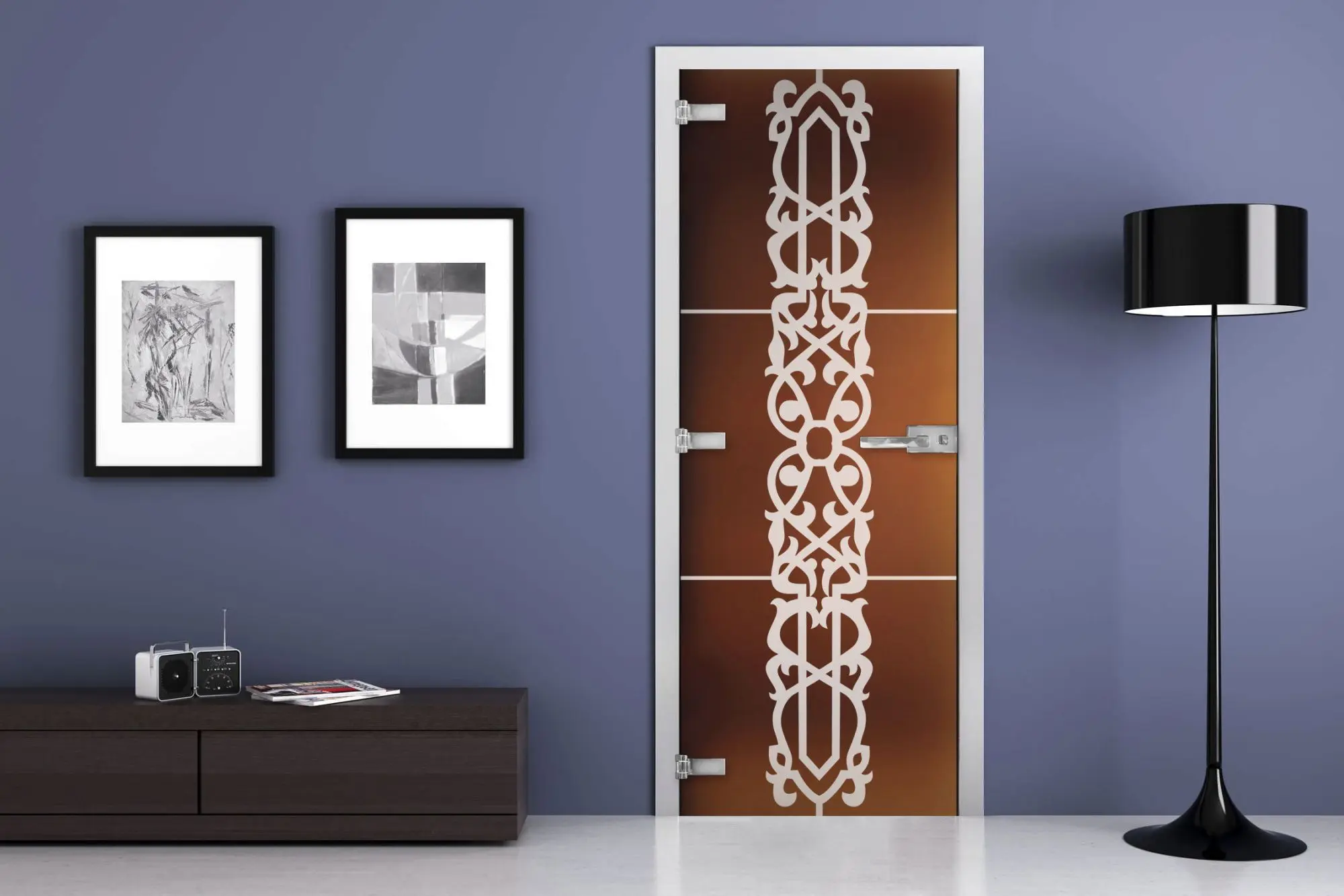 Дверь стеклянная MG-06 Матовая бронза