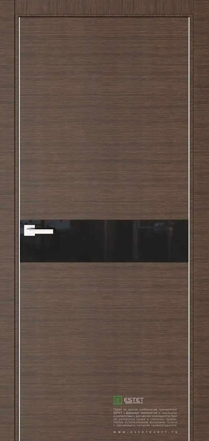 Межкомнатная дверь Урбан 1 Корица Темно-коричневый Лакобель черный