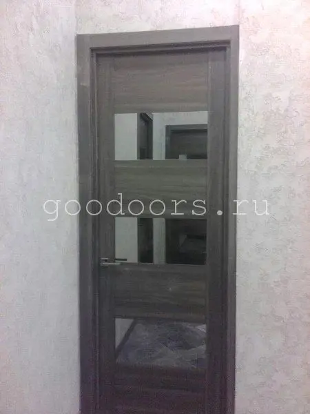 Межкомнатная дверь Тренд Т5 Орех-мраморный черный Серый