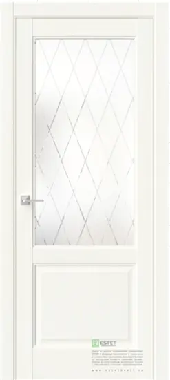 Межкомнатная дверь SE4 белое дерево (стекло 4) Белый с текстурой Гравировка 1