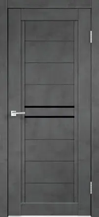Межкомнатная дверь NEXT 2 Муар темный ст.Лакобель черный Темно-серый Лакобель черный