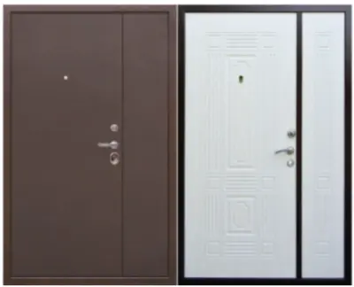 Металлическая дверь двустворчатая Антик медь 1200,1300