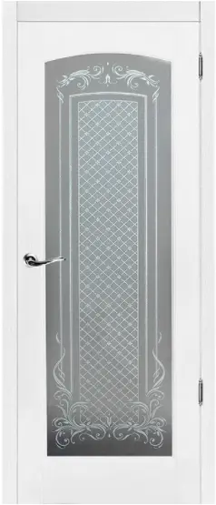 Межкомнатная дверь Витраж ПО слоновая кость браш сосна