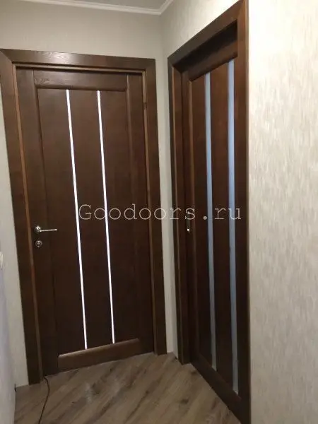 Межкомнатная дверь Вега 19 ПГО темный орех