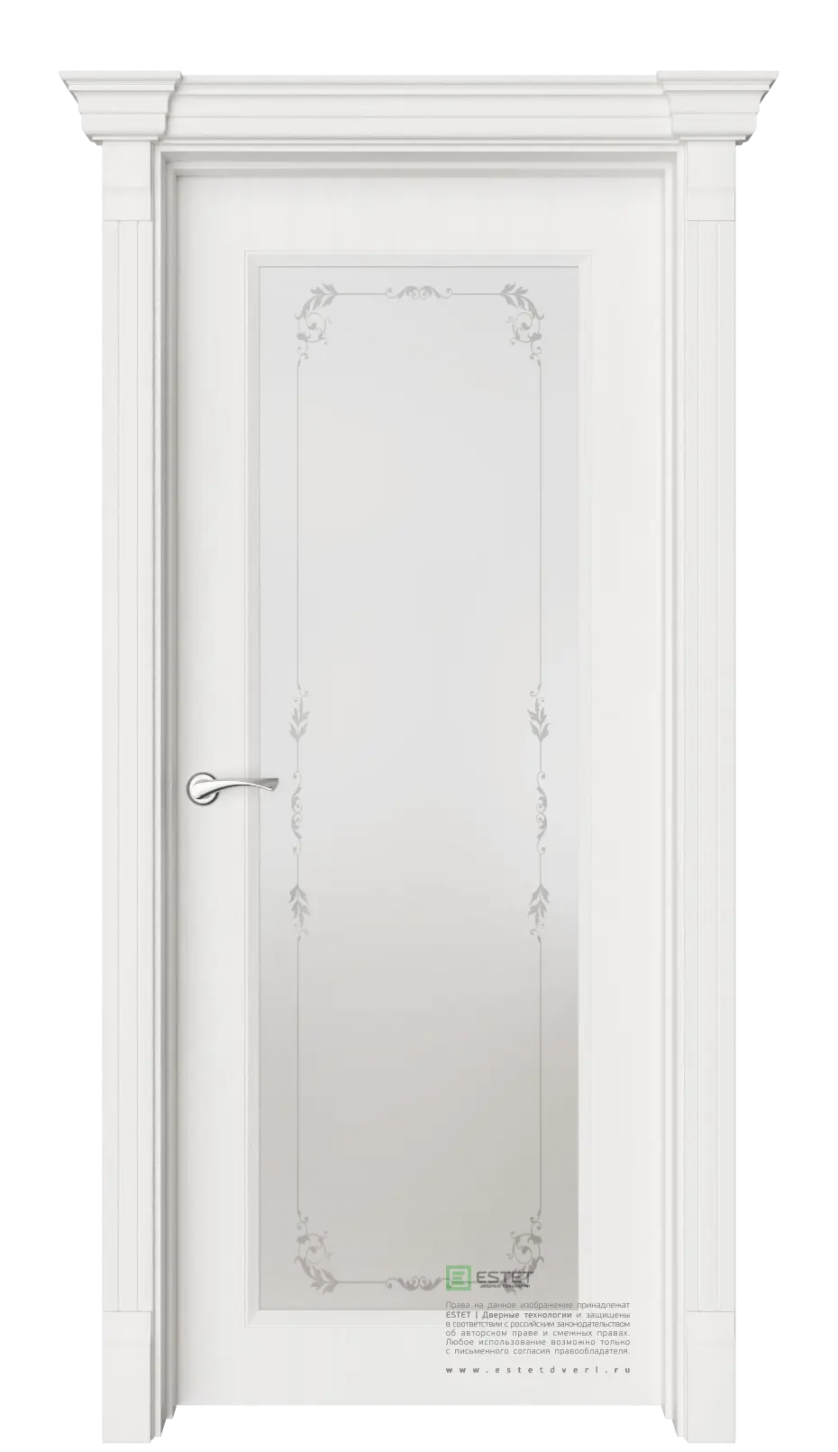 Межкомнатная дверь Монторо-2 Вереск Белое дерево Белый с текстурой Сатинат белое пескоструй