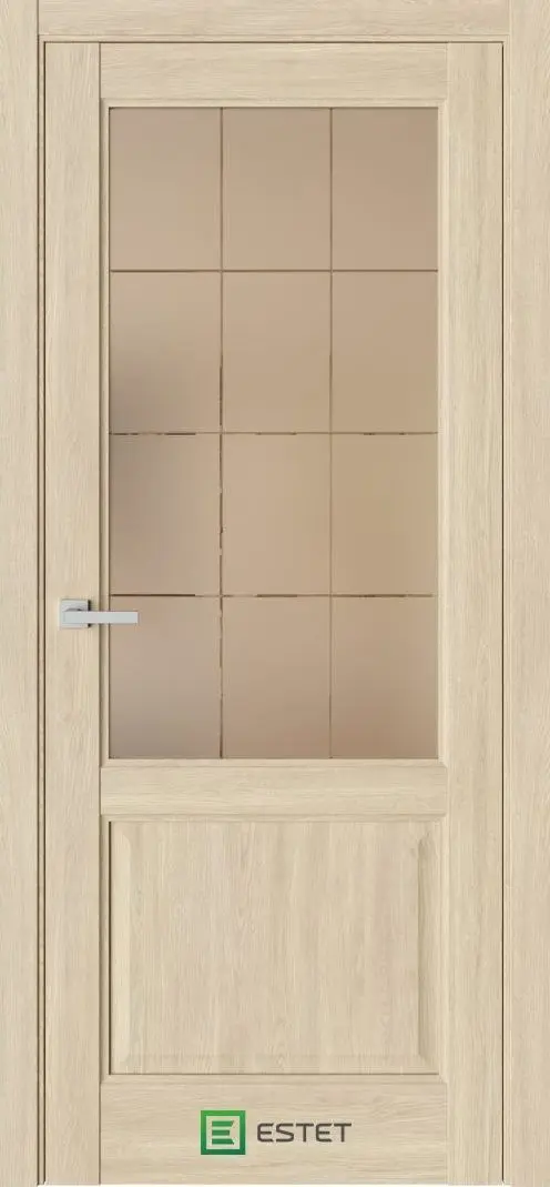 Межкомнатная дверь Соната-4 Сенди Бронза ст 1 Дуб светлый Сатинат бронзовый