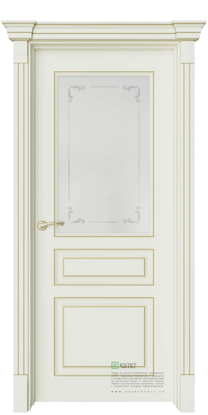 Межкомнатная дверь Мартен-3 Ваниль Слоновая кость