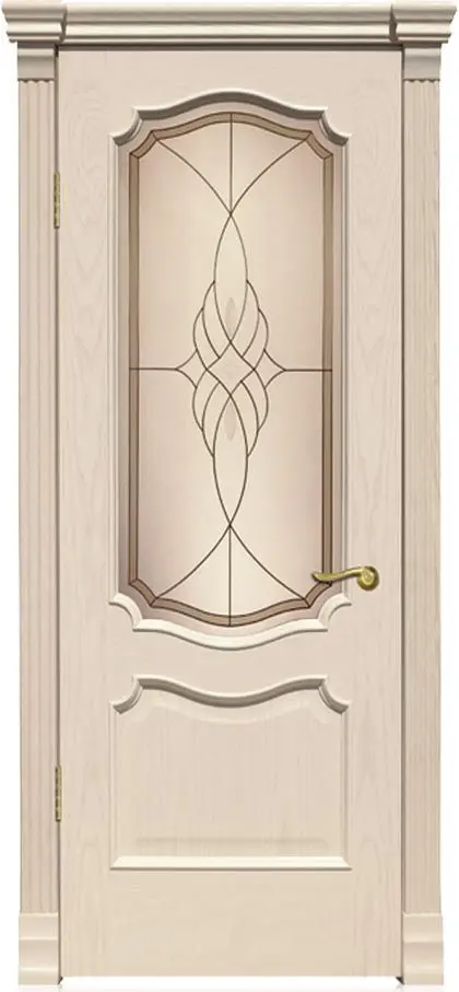 Межкомнатная дверь Анкона "Виттория-2 бронза", шпон: ясень тон 6 Светлый