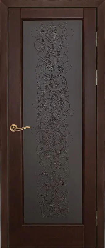 Межкомнатная дверь Витраж ПО махагон ольха