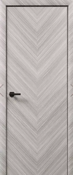 Межкомнатная дверь Ампир Гладкое Классик Елка Шпон орех грей диагональ Светло-серый