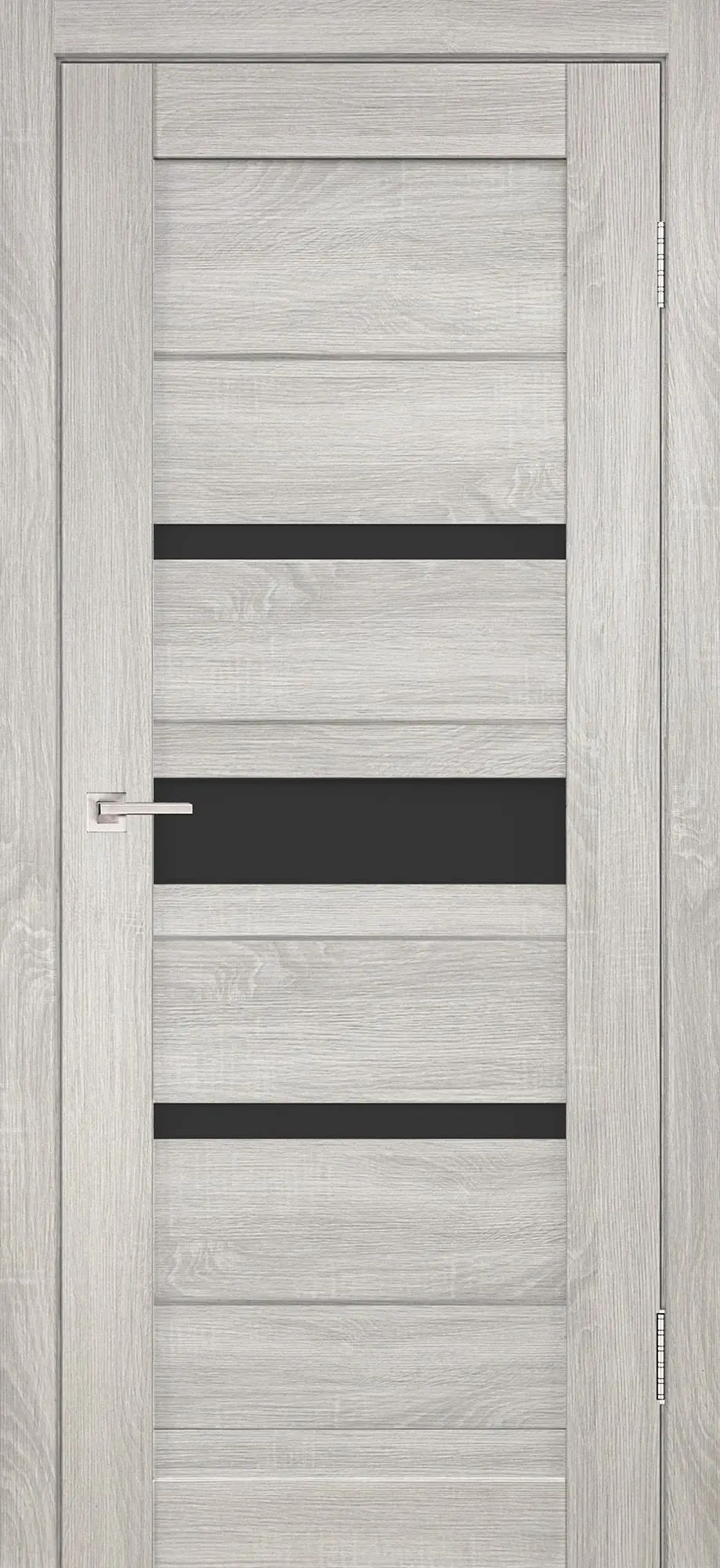 Межкомнатная дверь YD Джаз ривьера айс Светло-серый Лакобель черный