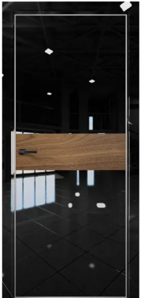 Межкомнатная дверь Pt 5 Платина АL Crystall Black