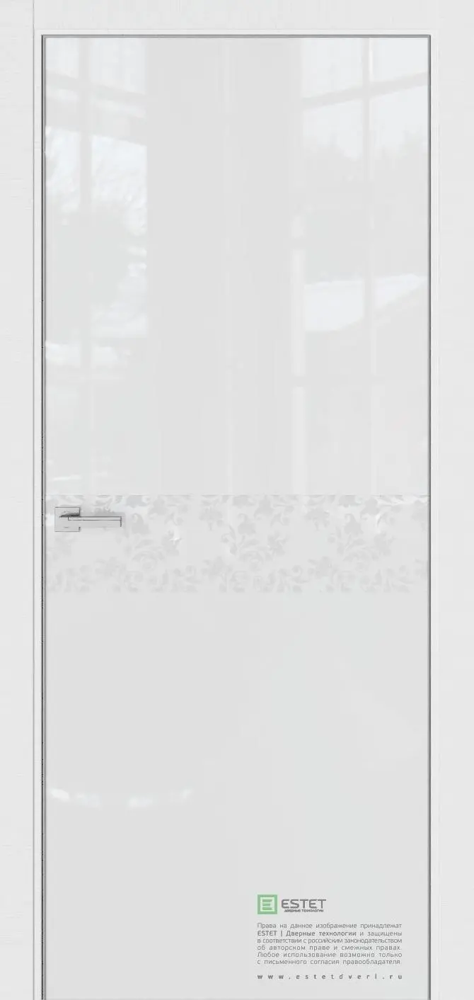 Межкомнатная дверь Урбан US-2 Белый горизонт Белый с текстурой Лакобель Аляска