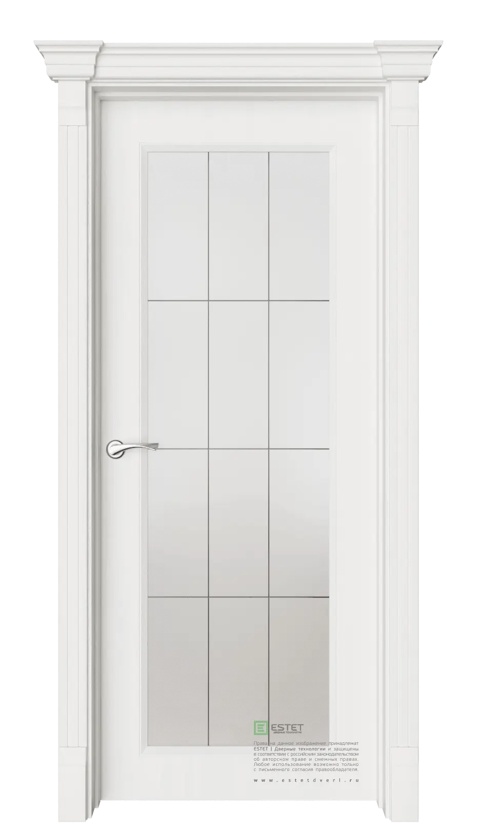 Межкомнатная дверь Монторо-2 Корсика Белое дерево Белый с текстурой Сатинат белое гравировка