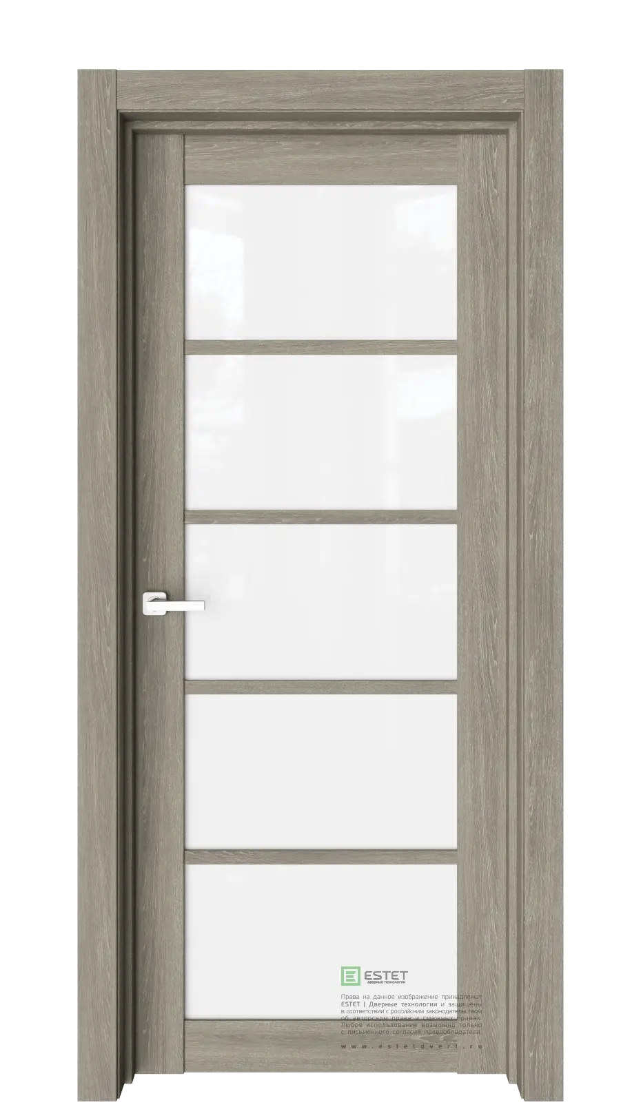 Межкомнатная дверь Версо В1 Орех мраморный Темно-серый Триплекс белоснежный