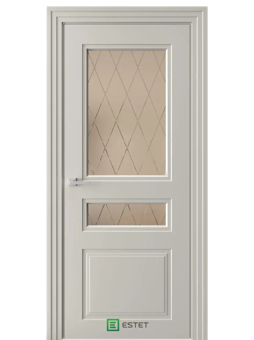 Межкомнатная дверь N13 RAL7044 Серый Сатинат бронзовый