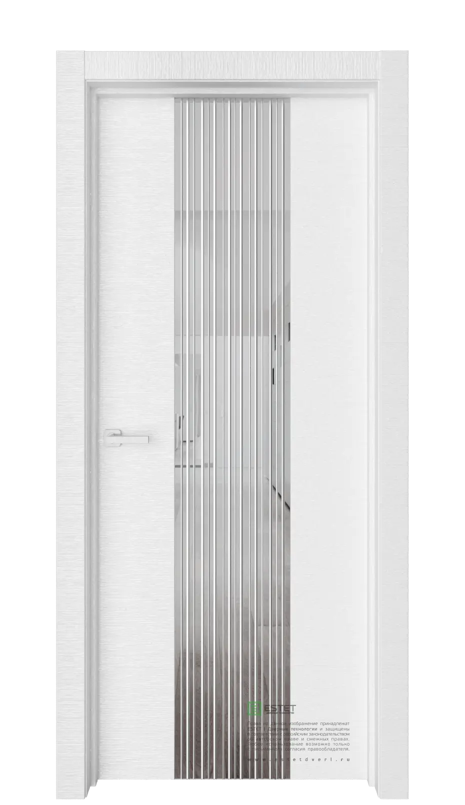 Межкомнатная дверь Вейс В7 Белый-горизонт Белый Зеркало