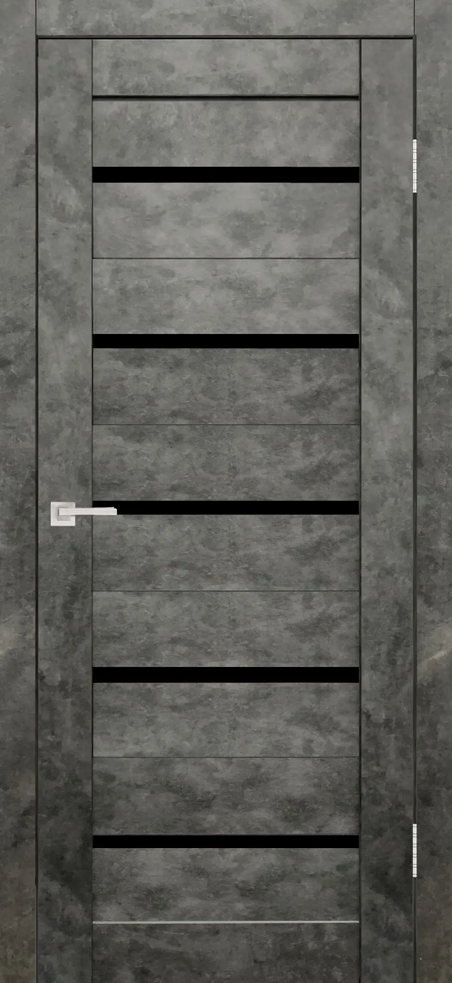 Межкомнатная дверь YD Танго лофт Бетон графит Темно-серый Лакобель черный