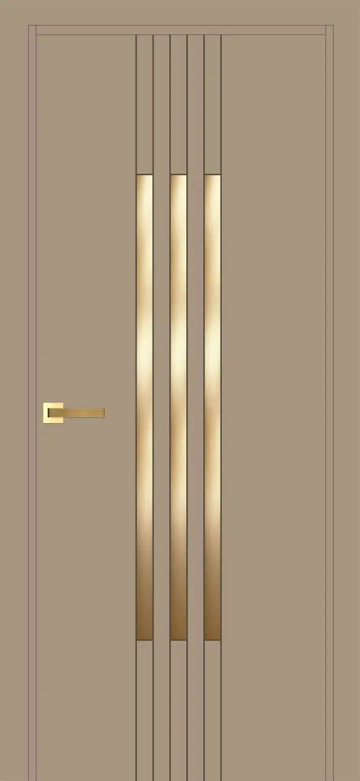 Дверь со вставкой из металла ПМ-10 Бежевый